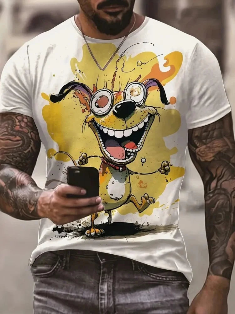 Funny T- Shirts Men 3D Animal Printed Top Summer Street Trend Hip Hop Design Short Sleeve Casual O Neck Plus Size Men's T-Shirt