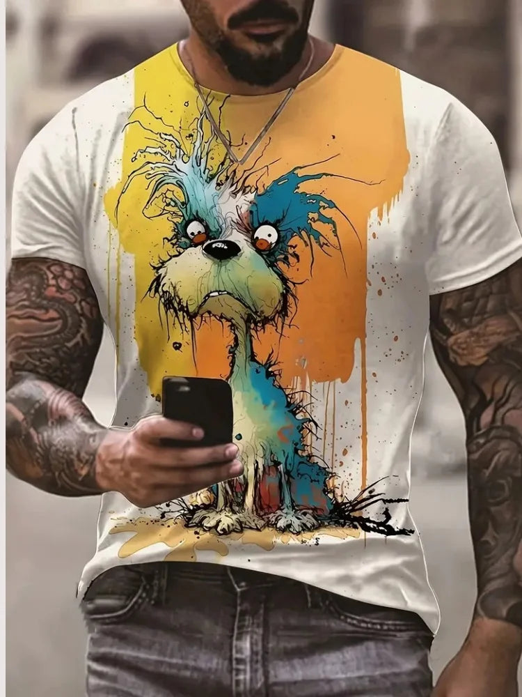 Funny T- Shirts Men 3D Animal Printed Top Summer Street Trend Hip Hop Design Short Sleeve Casual O Neck Plus Size Men's T-Shirt