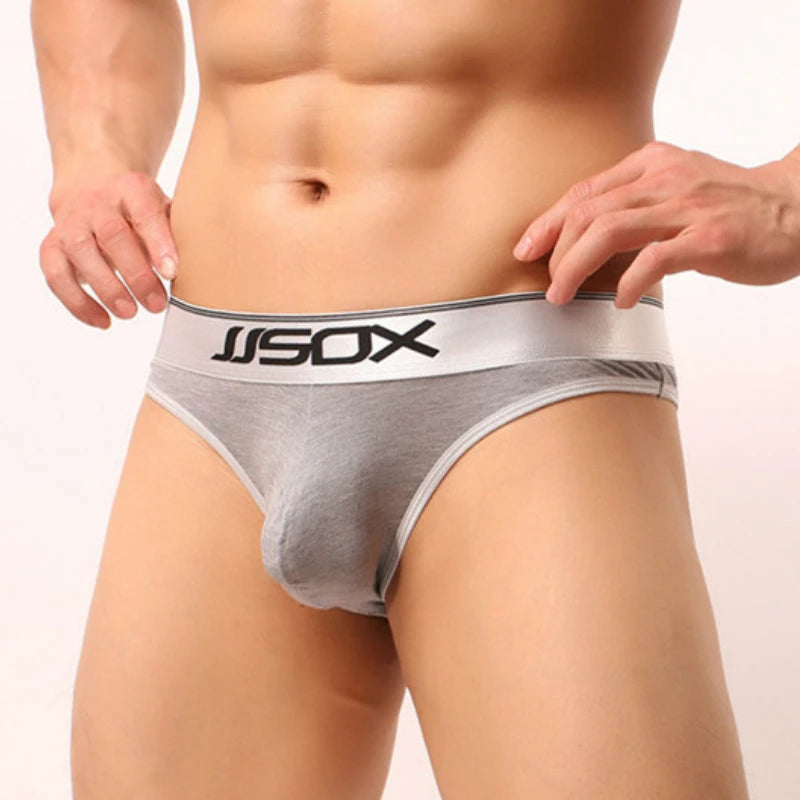 Cueca Male Wide Belt Solid Underpants Briefs