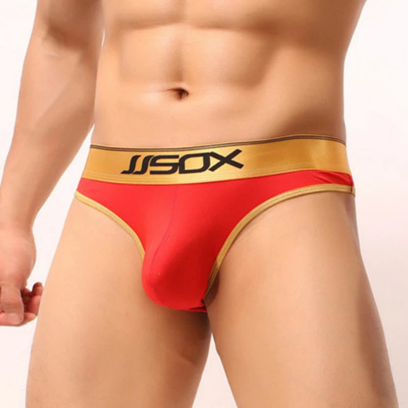 Cueca Male Wide Belt Solid Underpants Briefs