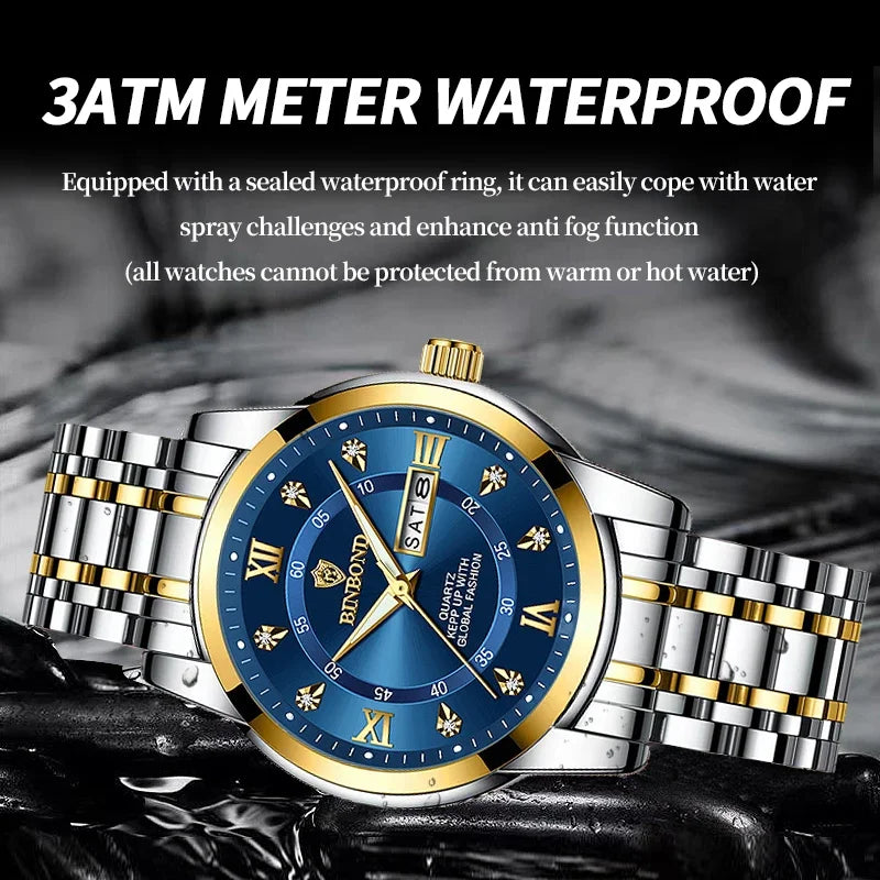 2024 New Men Watch Business Man Luxury Watch Automatic Watches Mens Luminous Waterproof Fashion Quartz Wristwatches Montre Homme