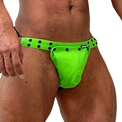 Men's Leather Tri Harness Chest Armor Buckles Adjustable Size Removable Pouch Faux Leather Jockstrap Gay Underwear  Costumes