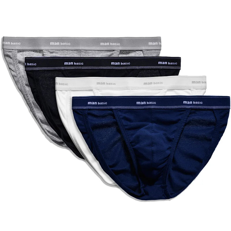 1/4pcs Men High Fork Cotton Briefs