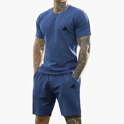 2025 summer new men's printed short-sleeved T-shirt + shorts suit, casual sportswear, breathable outdoor casual men's T-shirt,