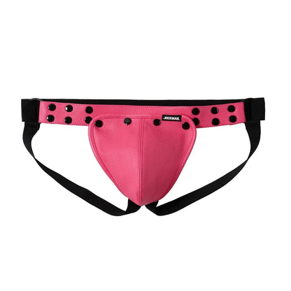 Men's Leather Tri Harness Chest Armor Buckles Adjustable Size Removable Pouch Faux Leather Jockstrap Gay Underwear  Costumes