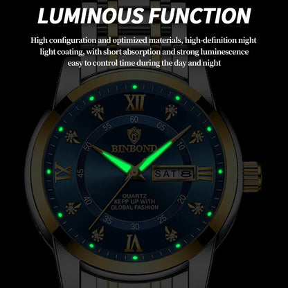 2024 New Men Watch Business Man Luxury Watch Automatic Watches Mens Luminous Waterproof Fashion Quartz Wristwatches Montre Homme
