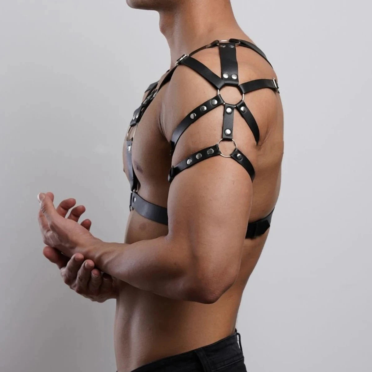 Fashion Men Sexy Fetish Leather Harness Bondage Body Lingerie Harness Gay Adult Adjustable BDSM Erotic Gallowses Belts Harness