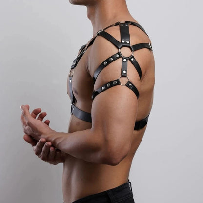 Fashion Men Sexy Fetish Leather Harness Bondage Body Lingerie Harness Gay Adult Adjustable BDSM Erotic Gallowses Belts Harness