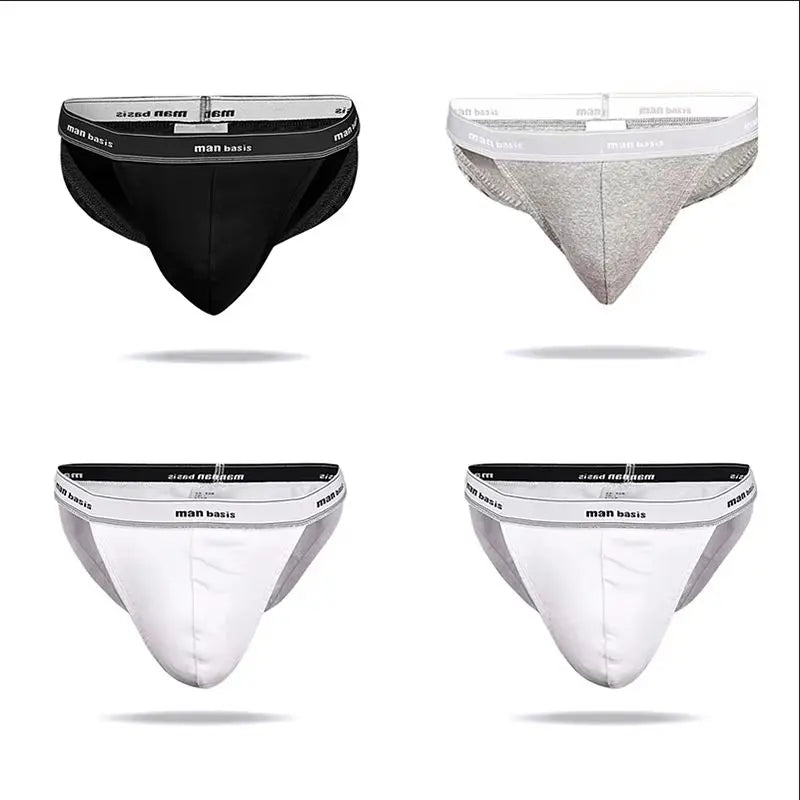 1/4pcs Men High Fork Cotton Briefs