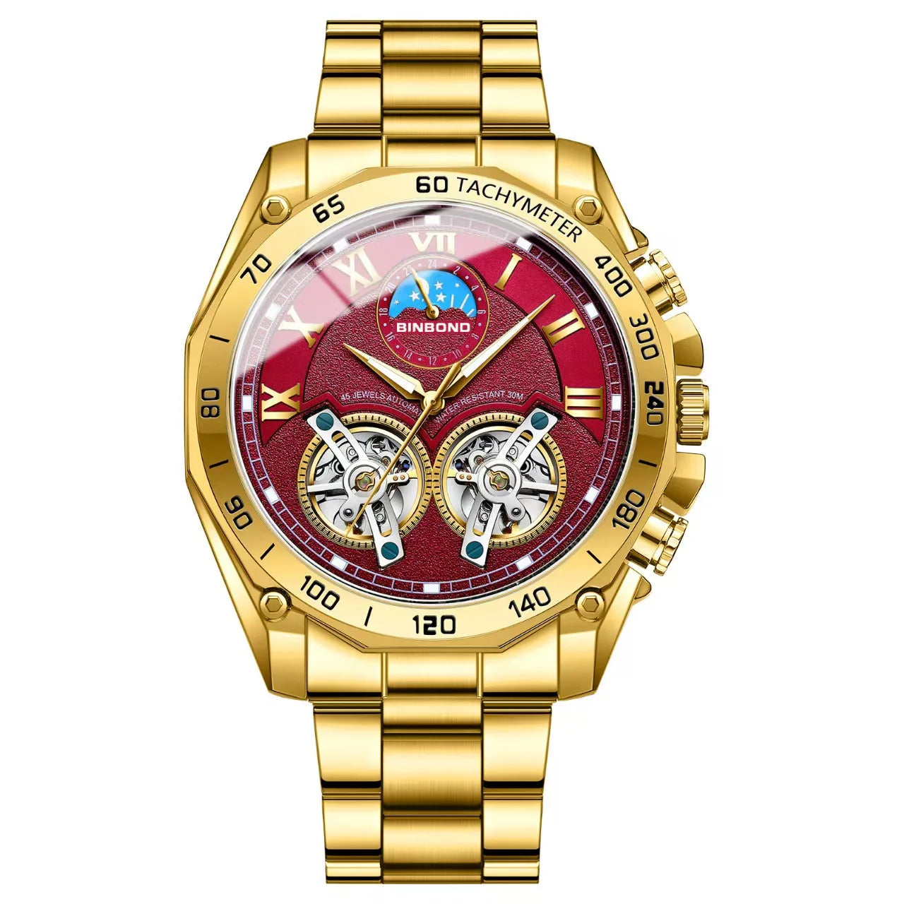 BINBOND Luxury Men Quartz Watches Fashion Concept Decorative Dial Casual Military Sports Wristwatch Waterproof Men's Clock