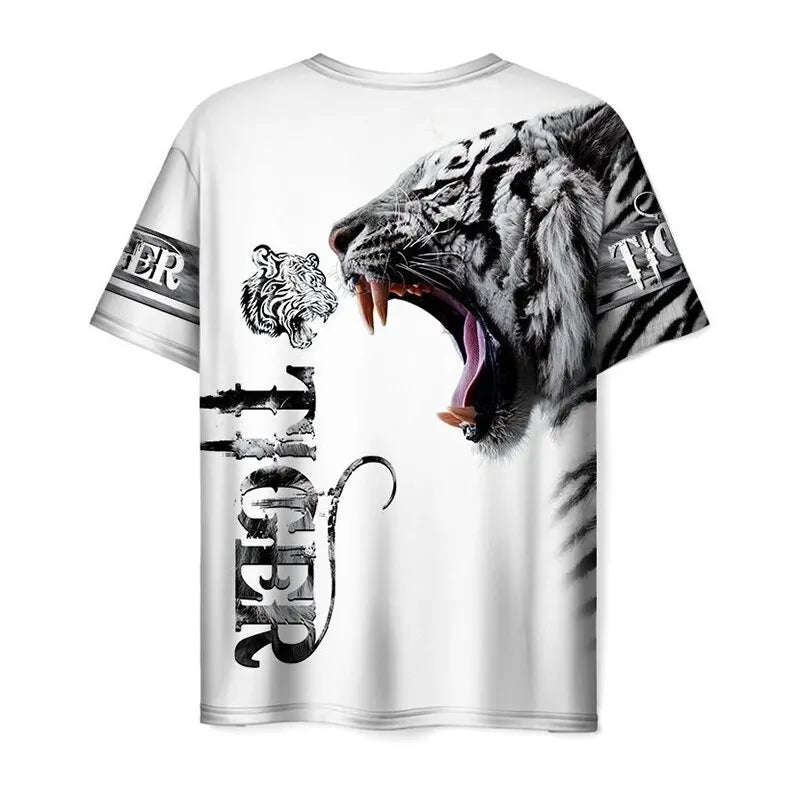 Lion 3D Printing T-shirt Personalized Customization High Quality Large Size Sports Casual Short Sleeve Summer Street Clothing