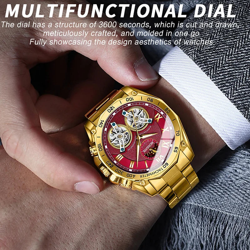 BINBOND Luxury Men Quartz Watches Fashion Concept Decorative Dial Casual Military Sports Wristwatch Waterproof Men's Clock