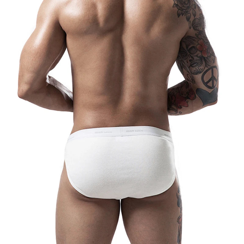 1/4pcs Men High Fork Cotton Briefs