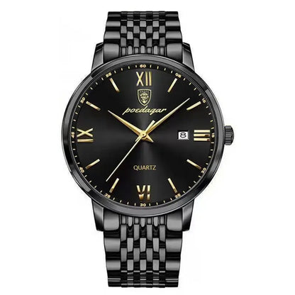 POEDAGAR Luxury Sports Men's Wristwatch Stainless Steel Waterproof Date Man Watch High Quality Casual Fashion Quartz Men Watches