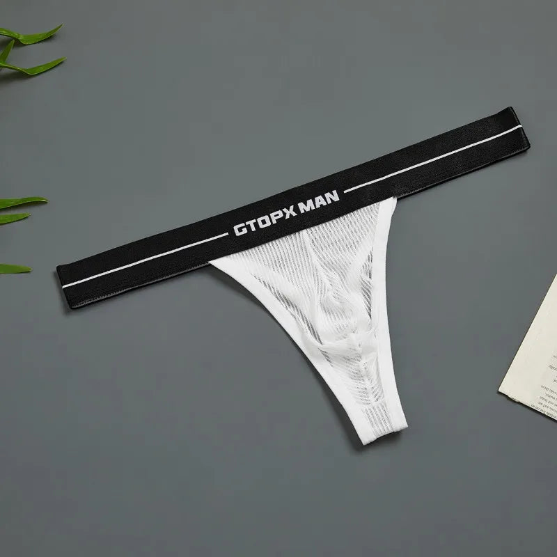 Sexy Mesh Transparent Men Thongs