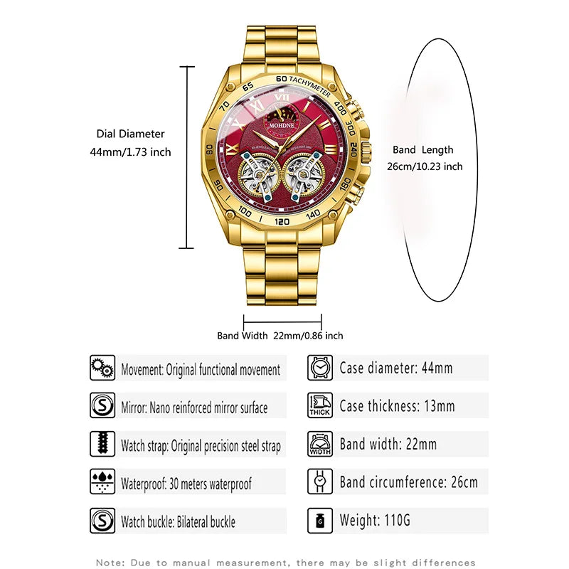 BINBOND Luxury Men Quartz Watches Fashion Concept Decorative Dial Casual Military Sports Wristwatch Waterproof Men's Clock