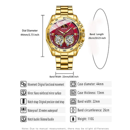 BINBOND Luxury Men Quartz Watches Fashion Concept Decorative Dial Casual Military Sports Wristwatch Waterproof Men's Clock