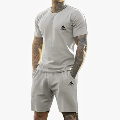 2025 summer new men's printed short-sleeved T-shirt + shorts suit, casual sportswear, breathable outdoor casual men's T-shirt,