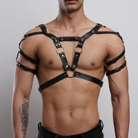 Fashion Men Sexy Fetish Leather Harness Bondage Body Lingerie Harness Gay Adult Adjustable BDSM Erotic Gallowses Belts Harness